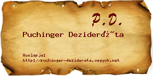 Puchinger Dezideráta névjegykártya